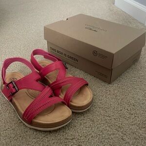 Clarks Pink Ultimate Comfort Memory Foam Sandals